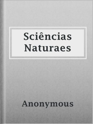 cover image of Sciências Naturaes